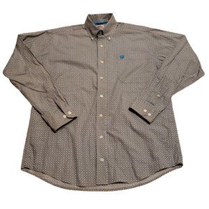 Cinch Button Up Long Sleeve Shirt Embroidered Western Gray | Men's XS Pre-owned